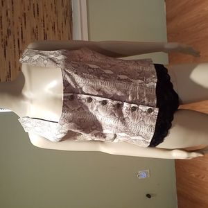Neto Leather Snakeprint Vest With Tie At Back Buttons On Front